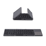 Upgrade Foldable Wireless Keyboard with Touchpad for Tablet/Mobile Phone/PC-Gray(B033 Plus)