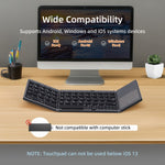 Upgrade Foldable Wireless Keyboard with Touchpad for Tablet/Mobile Phone/PC-Gray(B033 Plus)