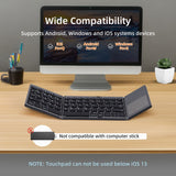 Upgrade Foldable Wireless Keyboard with Touchpad for Tablet/Mobile Phone/PC-Gray(B033 Plus)