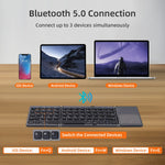 Upgrade Foldable Wireless Keyboard with Touchpad for Tablet/Mobile Phone/PC-Gray(B033 Plus)