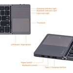 Upgrade Foldable Wireless Keyboard with Touchpad for Tablet/Mobile Phone/PC-Gray(B033 Plus)