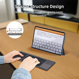 Upgrade Foldable Wireless Keyboard with Touchpad for Tablet/Mobile Phone/PC-Gray(B033 Plus)
