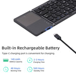 Upgrade Foldable Wireless Keyboard with Touchpad for Tablet/Mobile Phone/PC-Gray(B033 Plus)