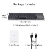 Upgrade Foldable Wireless Keyboard with Touchpad for Tablet/Mobile Phone/PC-Gray(B033 Plus)