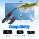 Mcbazel DOBE Fishing Rod for Nintendo Switch/NS2 Joy-con Controllers-Black