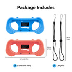 Mcbazel JYS Controller Grip with Game Card Storage for Nintendo Switch 2 Joy-con Controllers-Blue&Orange(JYS-NS2263)