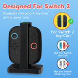 Mcbazel DOBE Charging Dock for Nintendo Switch 2 Joy-Con Controllers-Black(TNS-3192B)