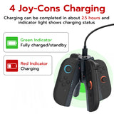 Mcbazel DOBE Charging Grip for Nintendo Switch 2 Joy-Con Controllers-Black(TNS-3156)
