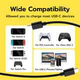 Mcbazel DOBE 1.5-Meter Charging Cable For NS2/Nintendo Switch OLED/PS5/XBOX -Black