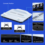 Mcbazel DOBE Mltifunctional Cooling Stand with Charging for PS5/PS5 Slim/PS5 Pro Console-White