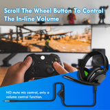 2M Audio Extension Cable with Volume Control for Logitech Astro A10/A30/A40 Gaming Headset - Black