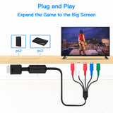 Component HD AV Cable for PS2/PS3/PS3 Slim – 6FT High Definition Video and Audio Cord, HDTV and EDTV (480p Output Supported) Compatible with PS2/PS3/PS3 Slim