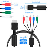 Component HD AV Cable for PS2/PS3/PS3 Slim – 6FT High Definition Video and Audio Cord, HDTV and EDTV (480p Output Supported) Compatible with PS2/PS3/PS3 Slim