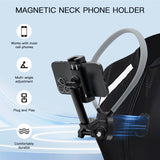 Magnetic Adjustable Neck Phone Holder for Mobile Phone/GoPro/DJI-Gray(S7Pro)