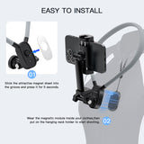 Magnetic Adjustable Neck Phone Holder for Mobile Phone/GoPro/DJI-Gray(S7Pro)