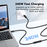 Mcbazel Thunderbolt 5 Silver-plated Coaxial Male to Female Extension Cable (0.8m-120Gbps Rate)