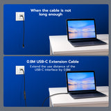 Mcbazel Thunderbolt 5 Silver-plated Coaxial Male to Female Extension Cable (0.8m-120Gbps Rate)