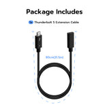 Mcbazel Thunderbolt 5 Silver-plated Coaxial Male to Female Extension Cable (0.8m-120Gbps Rate)
