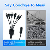 Mcbazel 6 in 1 Charging Cable For PSP/WII U/GBA SP/PSVITA1000/3DS/NDSL -Black