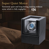 PU Leather Automatic Single Watch Winder - EU Plug(W125B)