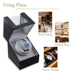 PU Leather Automatic Single Watch Winder - EU Plug(W125B)