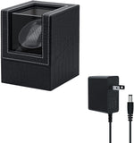 Mcbazel Automatic Single Watch Winder with Crocodile Leather Pattern - Black (W125E US Plug)