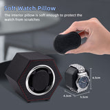 Hexagon PU Leather Automatic Single Watch Winder-Carbon Fiber(W147T)
