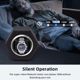 Hexagon PU Leather Automatic Single Watch Winder-Carbon Fiber(W147T)