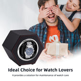 Hexagon PU Leather Automatic Single Watch Winder-Carbon Fiber(W147T)