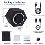 Hexagon PU Leather Automatic Single Watch Winder-Carbon Fiber(W147T)