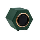 Hexagon PU Leather Automatic Single Watch Winder-Dark Green(W147C)