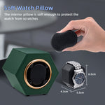 Hexagon PU Leather Automatic Single Watch Winder-Dark Green(W147C)