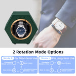Hexagon PU Leather Automatic Single Watch Winder-Dark Green(W147C)
