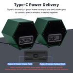 Hexagon PU Leather Automatic Single Watch Winder-Dark Green(W147C)