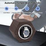 Hexagon PU Leather Automatic Single Watch Winder- Wood Grain(W147M)