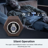 Hexagon PU Leather Automatic Single Watch Winder- Wood Grain(W147M)