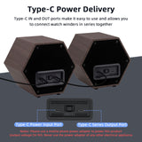 Hexagon PU Leather Automatic Single Watch Winder- Wood Grain(W147M)