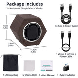 Hexagon PU Leather Automatic Single Watch Winder- Wood Grain(W147M)