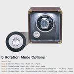 Customize PU Leather Automatic Single Watch Winder with LED Light-Brown(W140-EU Plug)