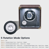 Customize PU Leather Automatic Single Watch Winder with LED Light-Brown(W140-EU Plug)
