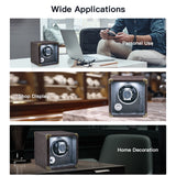 Customize PU Leather Automatic Single Watch Winder with LED Light-Brown(W140-EU Plug)