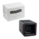 Mcbazel Rectangle PU Leather Automatic Single Watch Winder with LED Light-Carbon Fiber(W150T)
