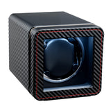 Mcbazel Rectangle PU Leather Automatic Single Watch Winder with LED Light-Carbon Fiber(W150T)