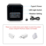 Mcbazel Rectangle PU Leather Automatic Single Watch Winder with LED Light-Carbon Fiber(W150T)