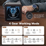 Mcbazel Rectangle PU Leather Automatic Single Watch Winder with LED Light-Carbon Fiber(W150T)