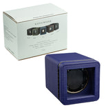 Mcbazel Rectangle PU Leather Automatic Single Watch Winder with LED Light-Blue(W150C)
