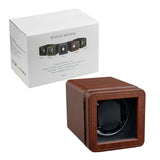 Mcbazel Rectangle PU Leather Automatic Single Watch Winder with LED Light-Brown(W150F)