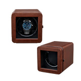 Mcbazel Rectangle PU Leather Automatic Single Watch Winder with LED Light-Brown(W150F)