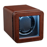 Mcbazel Rectangle PU Leather Automatic Single Watch Winder with LED Light-Brown(W150F)