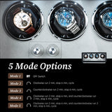 Mcbazel Rectangle PU Leather Automatic Watch Winder With 4 Watch Positions, 4 Watch Dials and LED Light - Black (W162B)